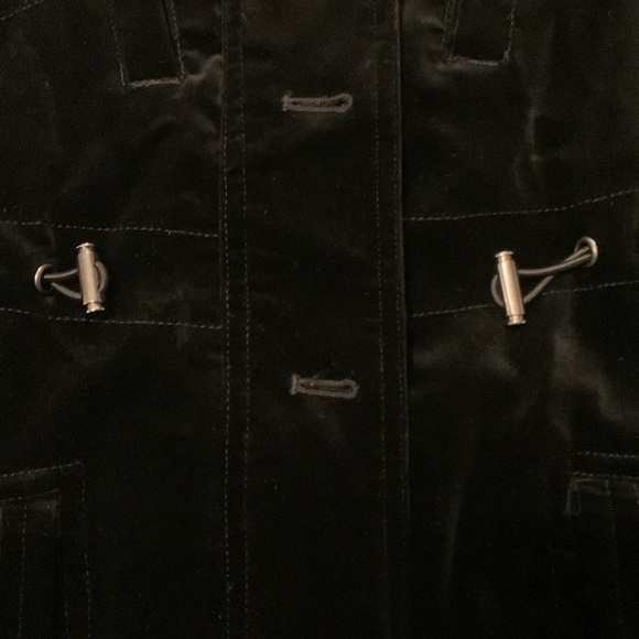 Theory Majendie B Vintage Mobwive Velvet Drawcord Long Black Coat SZ Small - Picture 6 of 15